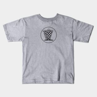 Madness Vintage Plastisol Texture Checkerboard Black Kids T-Shirt
